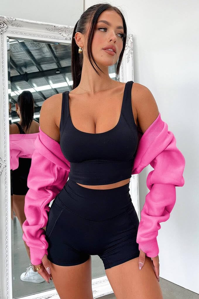 Zwurew Women's Bolero Shrug Long Sleeve Cropped Sweatshirt with Thumb Hole Workout Shrugs Open Front Y2K Tops 2026 - Image 4