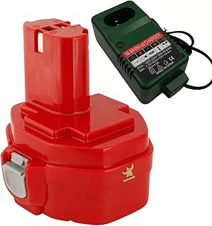 1.5Ah Compatible with Makita 14.4V Battery and Charger NiCad Replacement (Commitment Batteries,Real Capacity Label) PA14 1434 1422 6228D Drill Battery