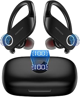 Wireless Earbuds Bluetooth Headphones 100Hrs Playback with 2500mAh Wireless Charging Case Over-Ear Stereo Bass Headset LED Power Display Wireless & Type-C Charging TWS Earphone for Sports/Workout/Work