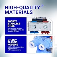 Vista 4 de BlueStars Válvula de solenoide dual para refrigerador WR57X10032 WR57X33326 Ultra Durable - Compatible con refrigeradores G.E - Sustituye a