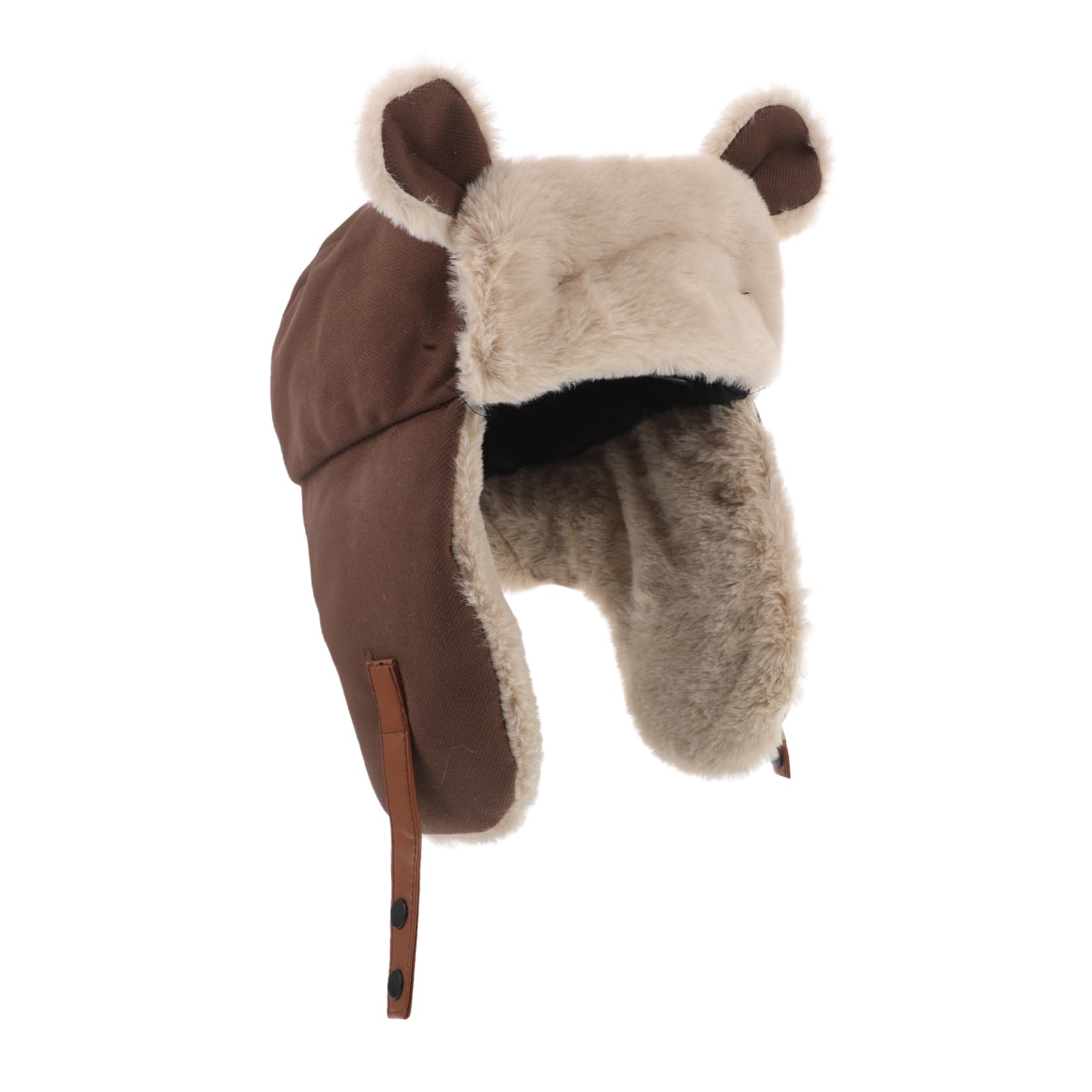 DECOMELODY Cute Bear Ear Warm Hat Winter Warm Hat for Cold Weather Outdoor Riding Hiking Coffee