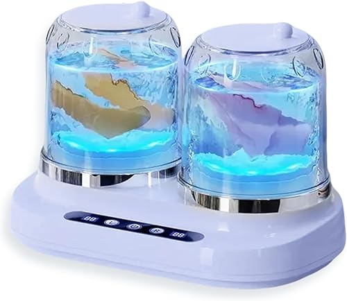 Lavadora portátil de 2 litros con doble bañera, luz LED azul, 3 modos de lavado y vórtice de 8 dimensiones. Incluye manguera de drenaje. Mini