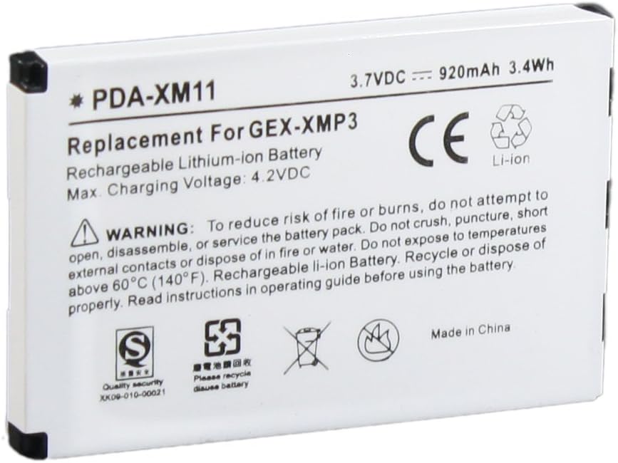 PIONEER 920 mAh XMP3 and Audiovox XMP3i LONG LASTING RECHARGEABLE BATTERY- PDA-XM11