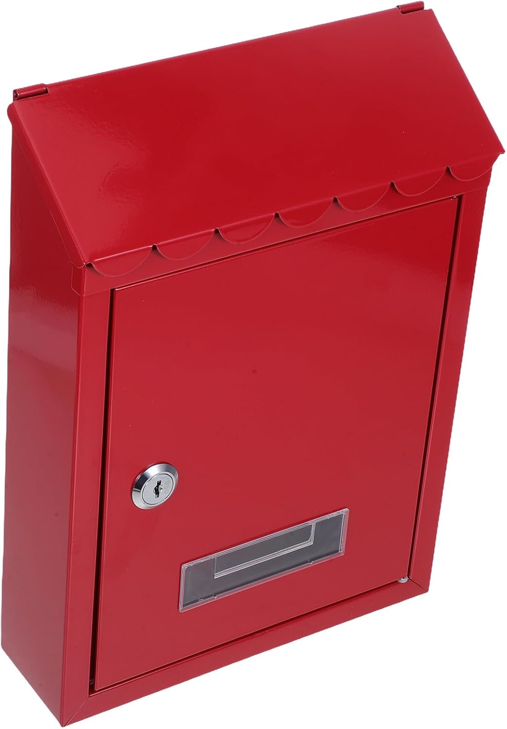 Lockable Wall-Mounted Mailbox with Tinplate Construction and Key Lock, Secure Outdoor Hanging Mailbox for Home and Villa Use, Weather-Resistant Letter Box with Security Lock