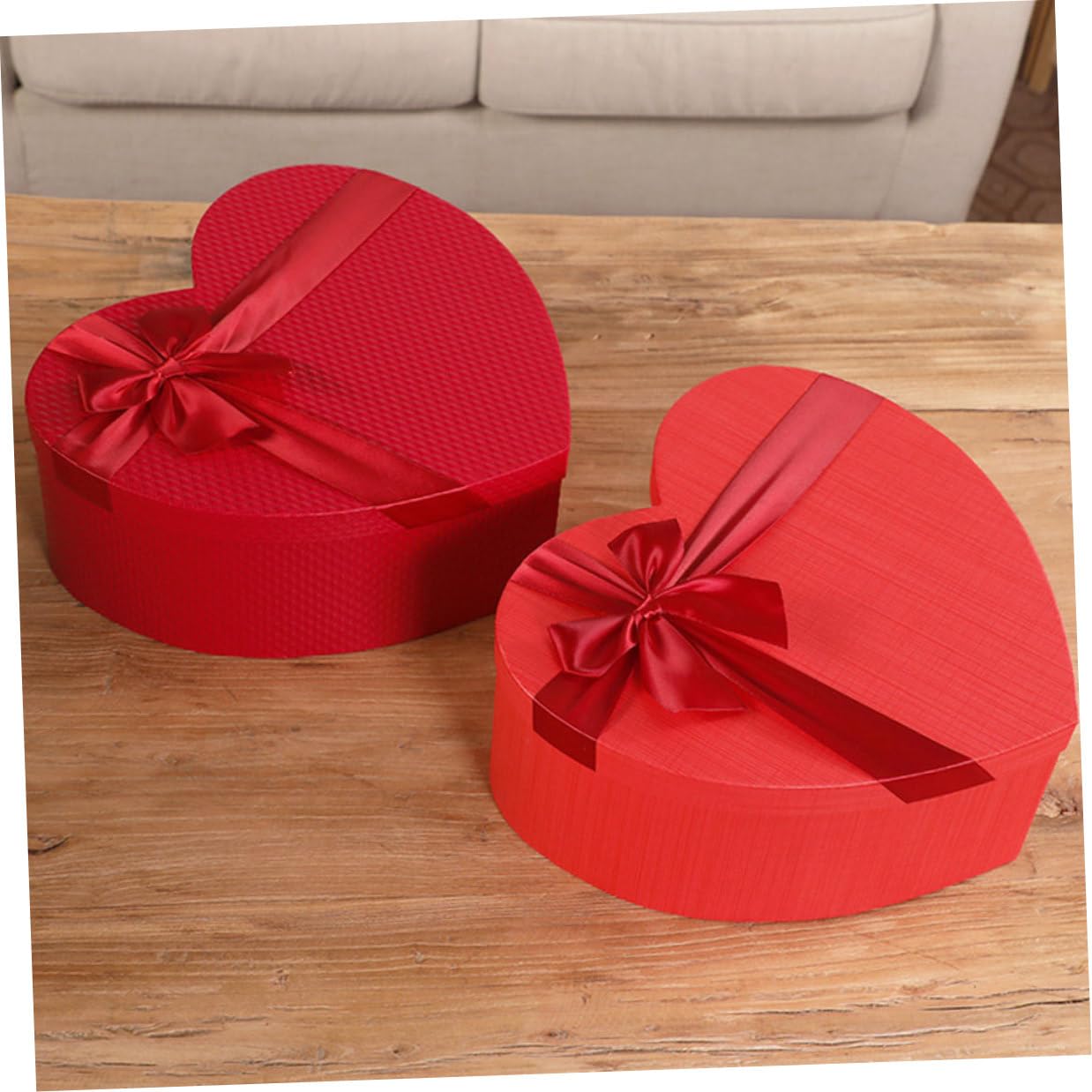 Parliky 3 Stück Geschenkbox Herzform Valentinstag Aufbewahrungsbox Rot mit Deckel Bonbonschachtel für Geschenkverpackung und Dekoration