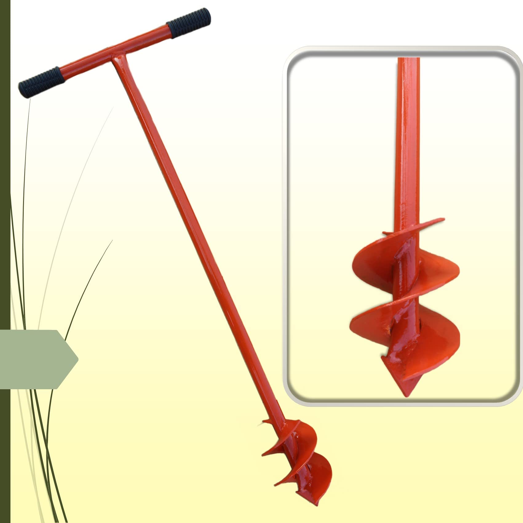 Post Hole Digger Blade Earth Auger Heavy Duty Drilling Machine for Bamboo Plantation Gardning (4 Inch Round)