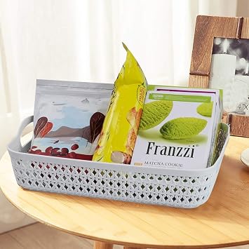 A4 Paper Tray, Plastic Storage Basket Trays, White, Set of 6