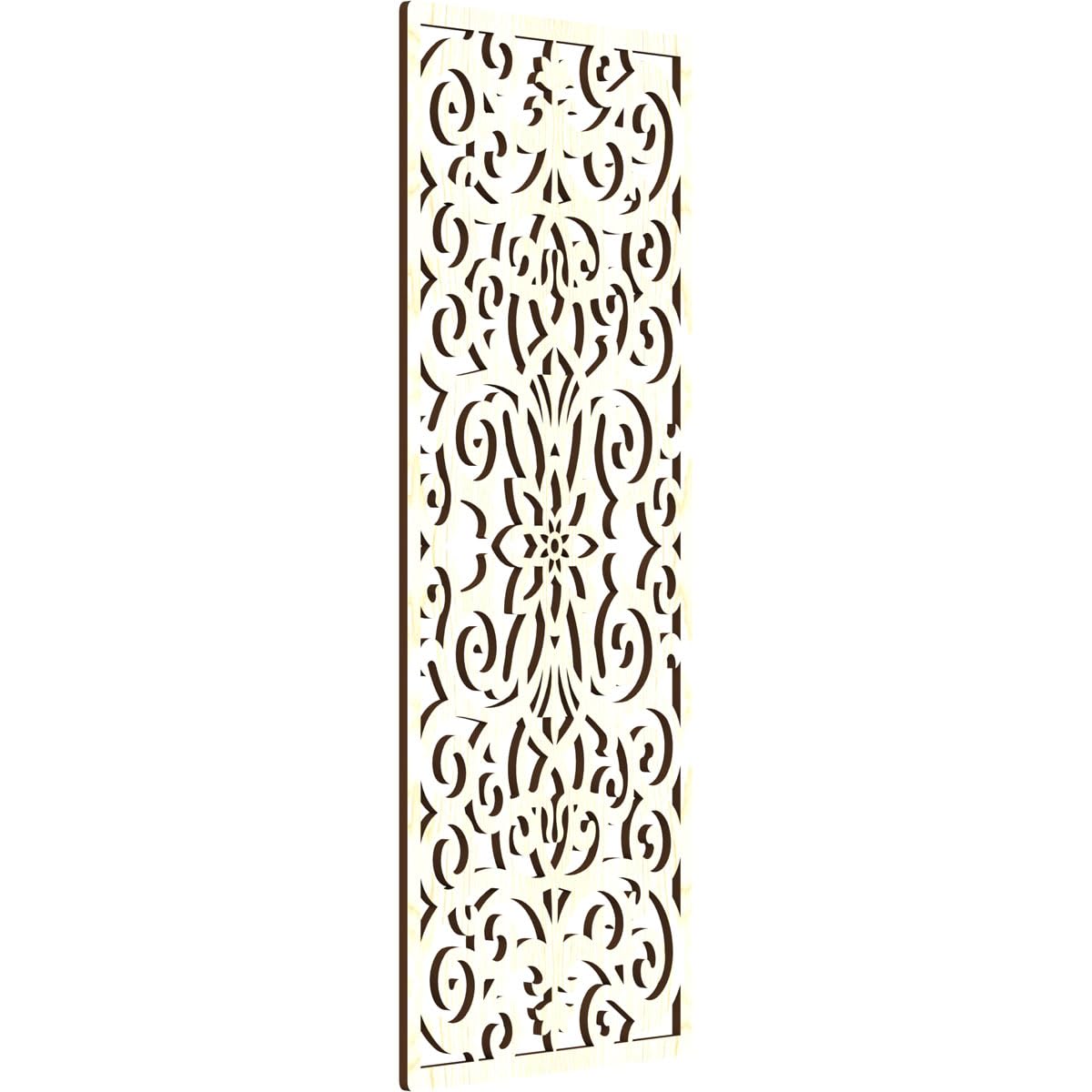 13 3/8"W x 34 3/8"H x 1/4"T Buel Decorative Fretwork Wood Wall Panels, Red Oak