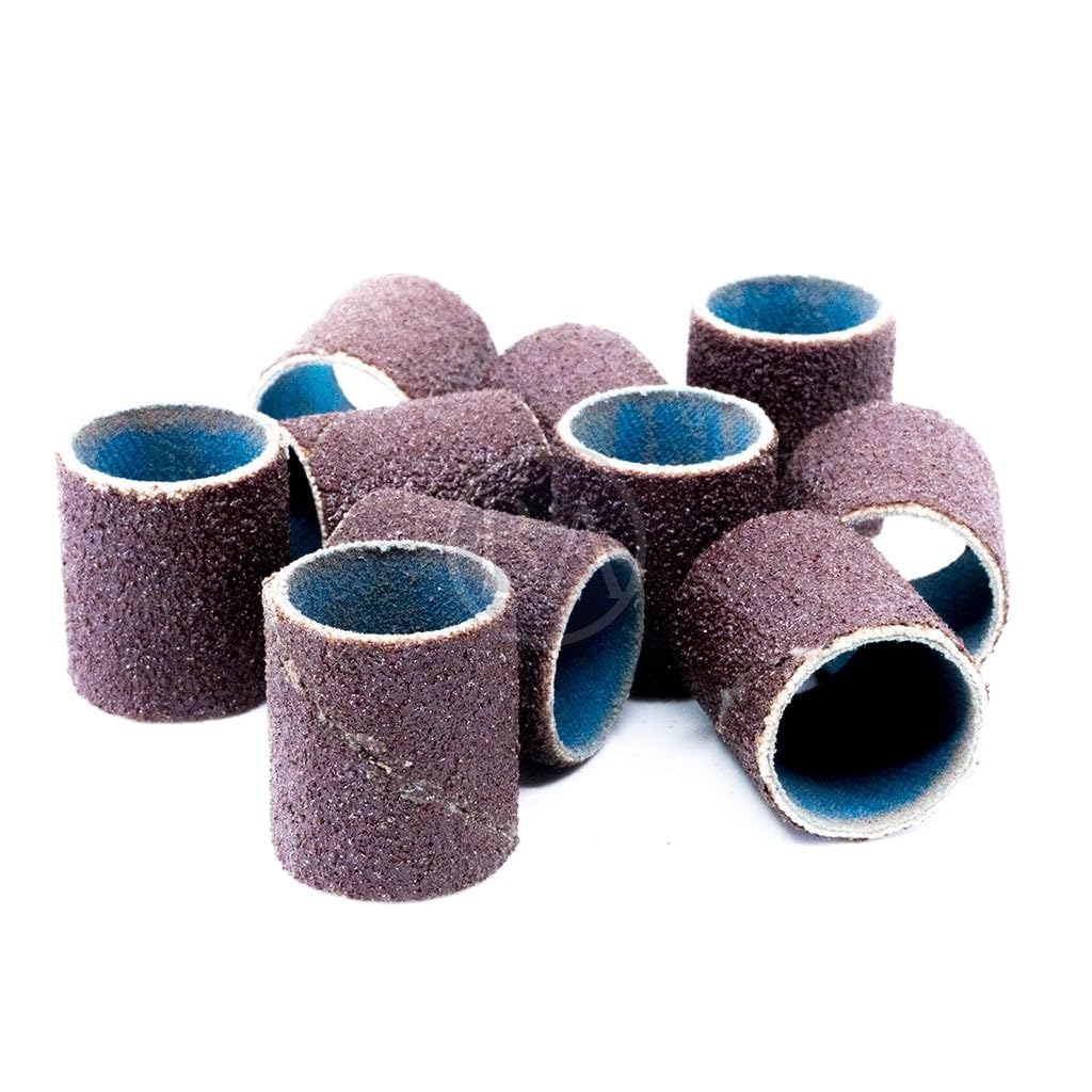 Benchmark Abrasives 3/4” x 1” Aluminum Oxide Abrasive Spiral Bands for Rotary Tools, Drum Sleeves for Sanding Deburring Blending Polishing on Metals Plastic Wood Rubber (10 Pack) - 240 Grit