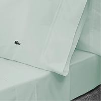 Vista 6 de Lacoste - Juego de 2 fundas de almohada de percal de algodón 100%, fresco, crujiente, mate y duradero, con certificación Oeko-Tex – Sólido, menta