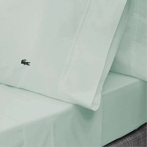 Miniatura 6 de Lacoste - Juego de 2 fundas de almohada de percal de algodón 100%, fresco, crujiente, mate y duradero, con certificación Oeko-Tex  Sólido, menta