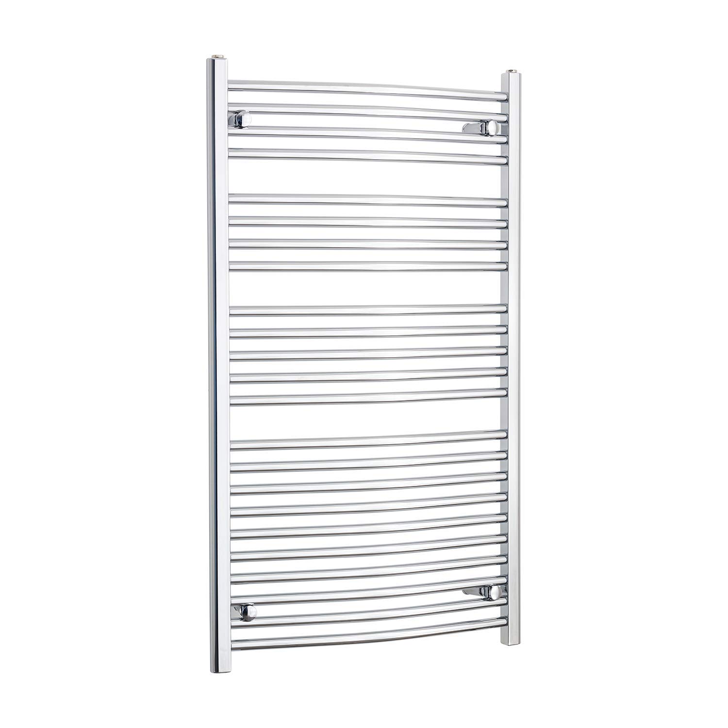 Companyblue 700mm Wide Curved Chrome Heated Towel Rail Radiator Ladder for Stylish Bathroom (700 x 1200 mm)