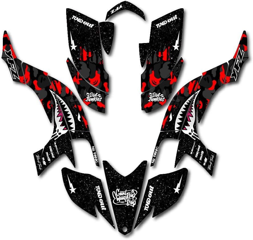 Black Red Savage Racing Graphics kit Fits Yamaha 03-08 YFZ450 YFZ 450 Quad Decal ATV Kit