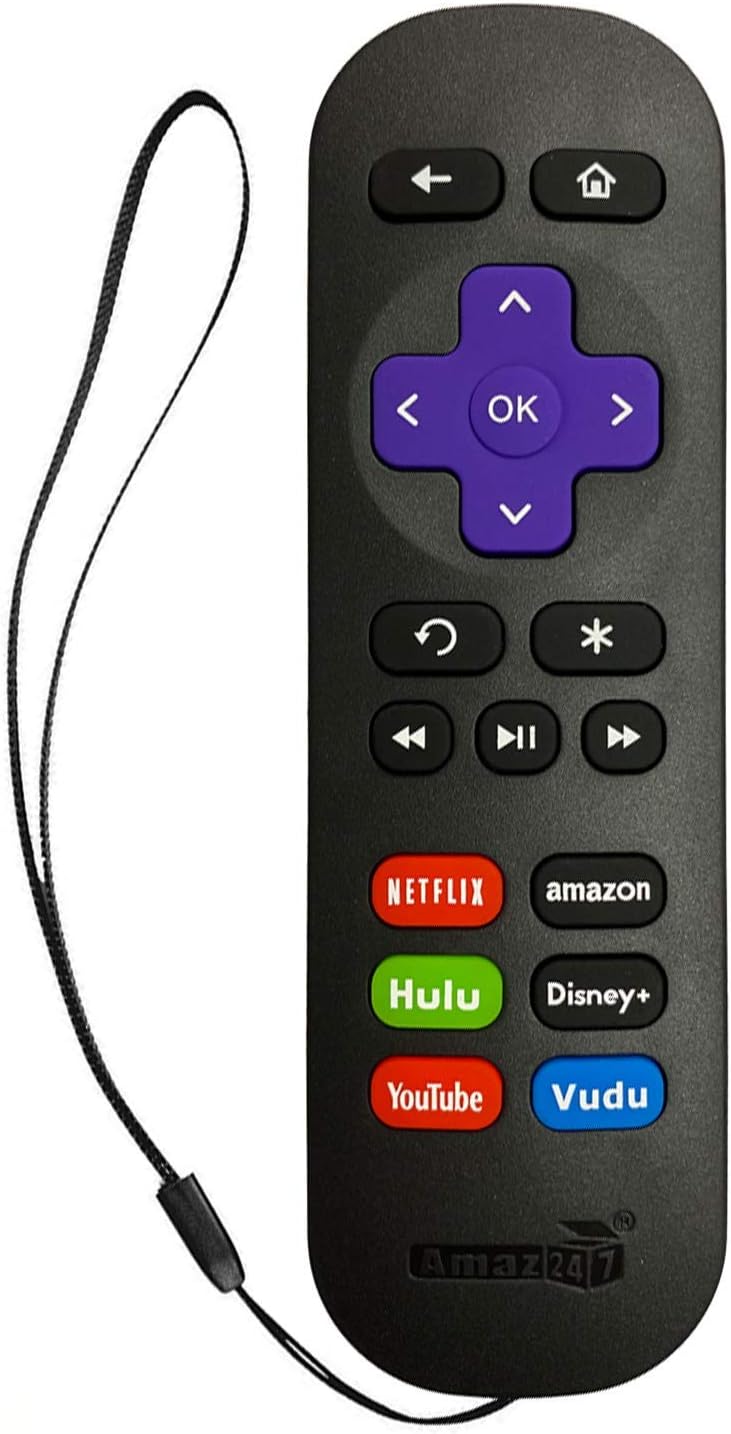Original Amaz247 Roku Remote for Roku Player (Any Box Shape of Roku Device) (Roku 1/2/3/4, HD/LT/XS/XD), Express/Premiere/Ultra; NOT for Roku TV or NOT for Roku Stick