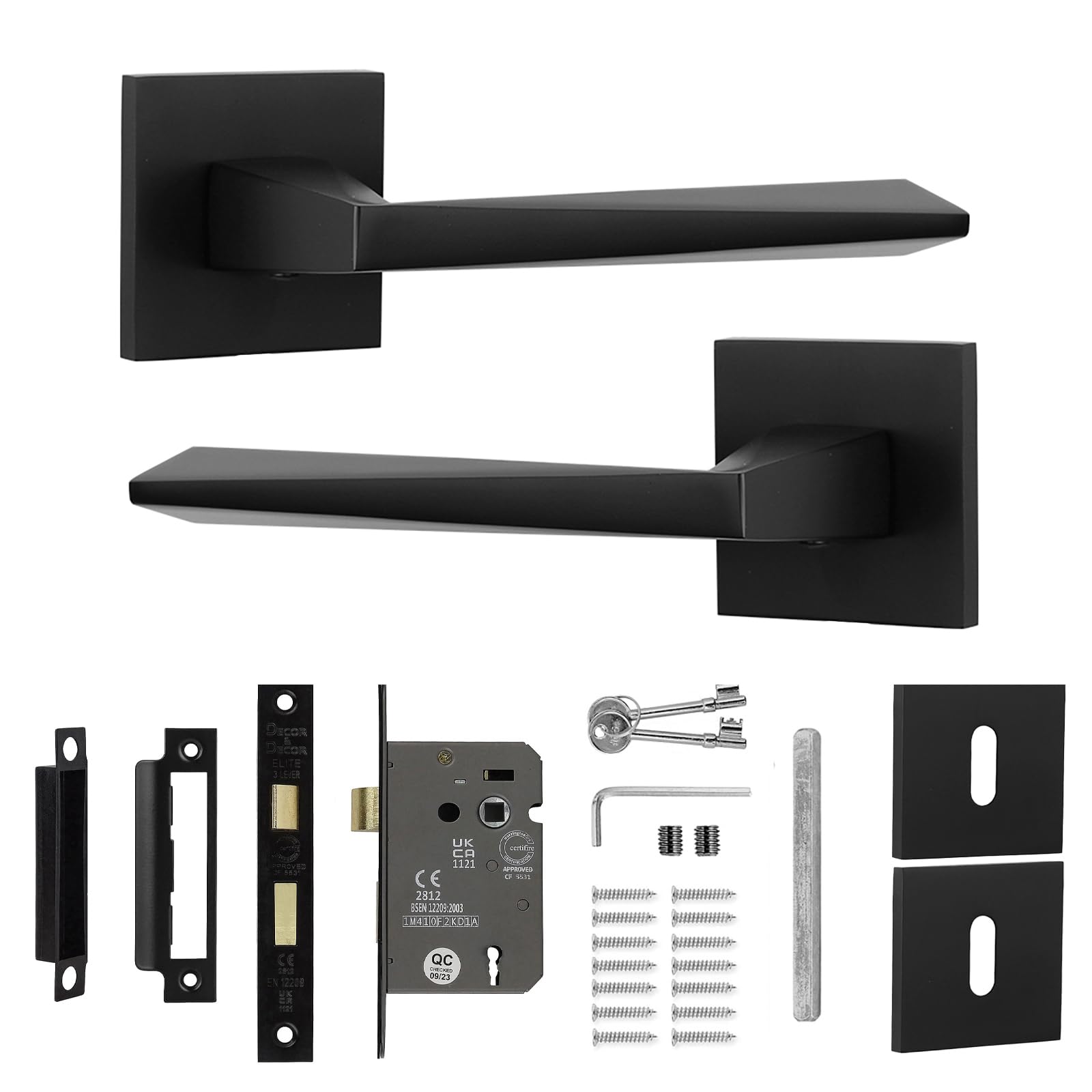 Decoranddecor Black Door Handle With LockInternal Door Handles For Wooden DoorsInterior Door HandlesLeda Range from B&Q