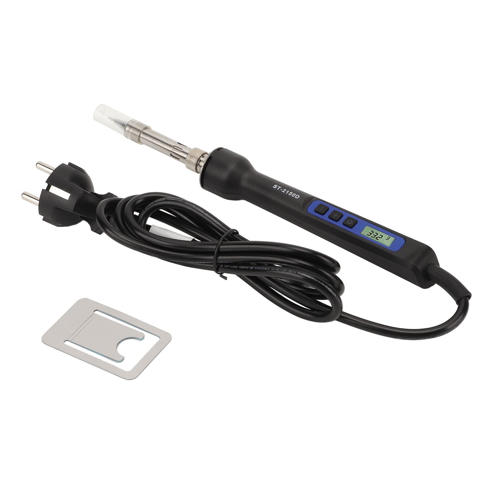Soldador de Acero Inoxidable, Cerámica, ABS, Pantalla Digital, Portátil, Resistente a Altas Temperaturas, Soldador Electrónico con Soporte de Equipo de Metal (ST-2150D 150W)