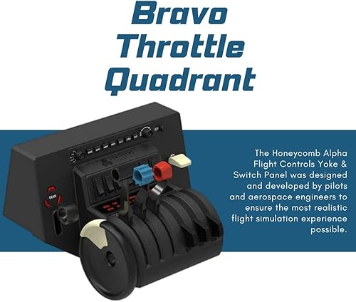 Miniatura 4 de Honeycomb Alpha Flight Controls Yoke con panal aeronáutico Bravo acelerador Quadrant Bundle 2 artículos