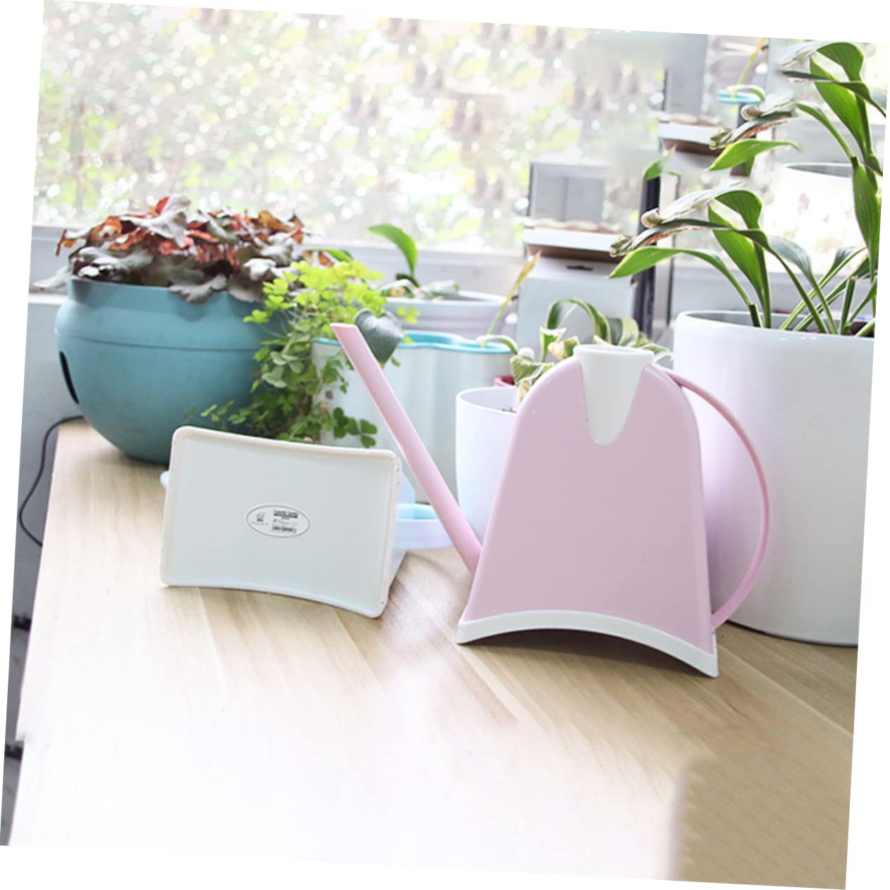 Konewka, 1 szt. Zewnętrzna konewka Metalowa konewka Konewka Wiadro na wodę Ogrodnictwo Konewka Butelka Bonsai Konewka Czajnik Głowica prysznicowa Konewka do roślin Różowy dzbanek Mini(Pink)