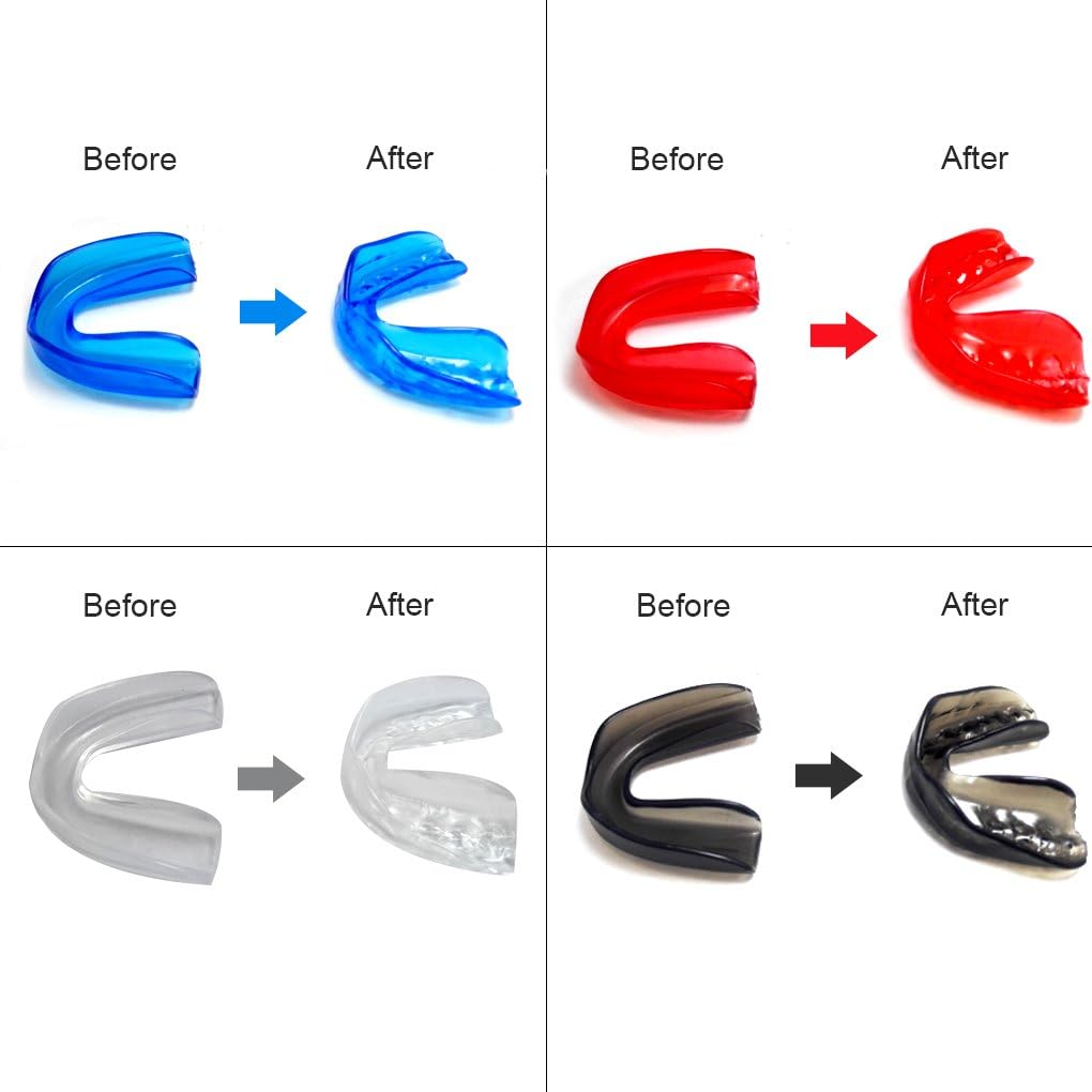 Zooshine 4 Sets Moldable Mouth Guards Box Package for Basketball,Boxing,Taekwondo,Football,Kickboxing - BPA Free Medical Silicone Material