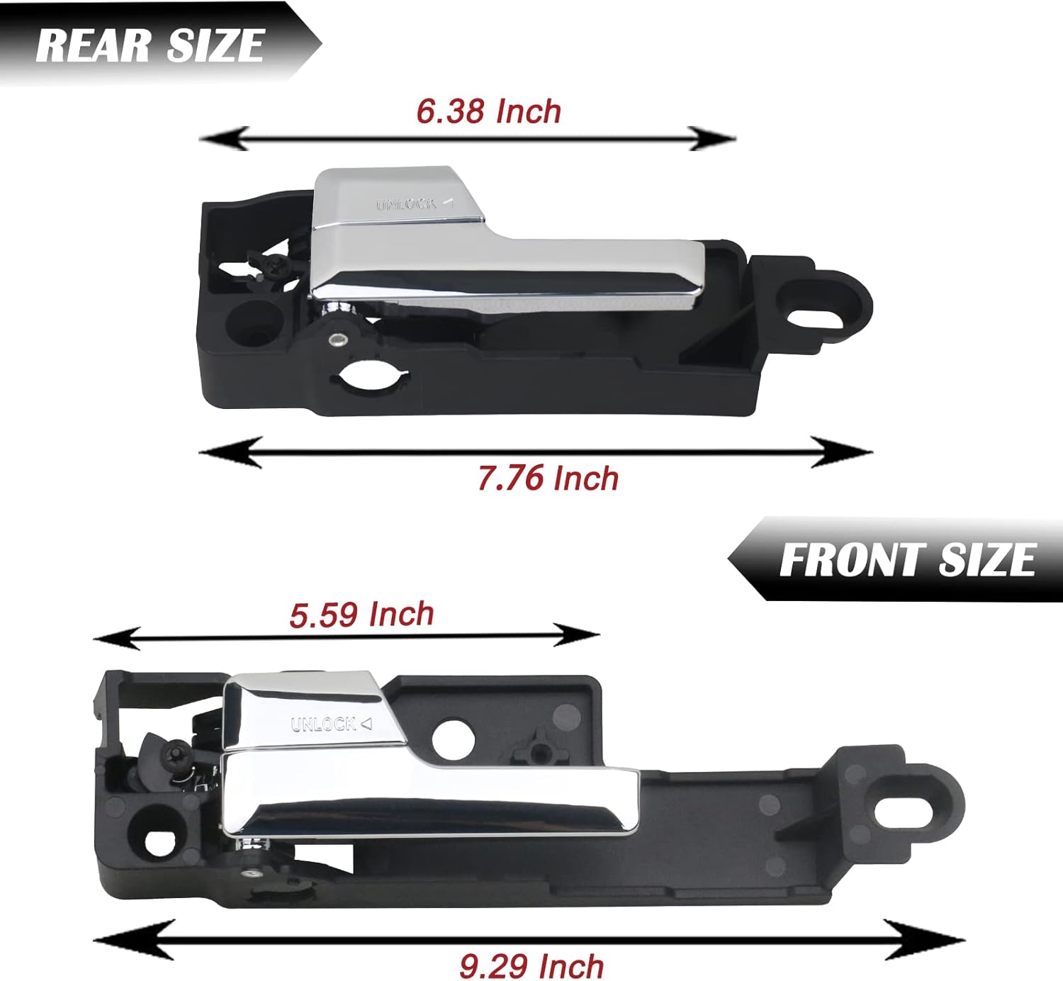 TQPONLY Front/Rear Interior Door Handle Left & Right Side (4 Pcs) Compatible with 2006-2012 Ford Fusion,2007-2012 Lincoin MKZ,2006 Lincoin Zephyr,2006-2012 Mercury Milan