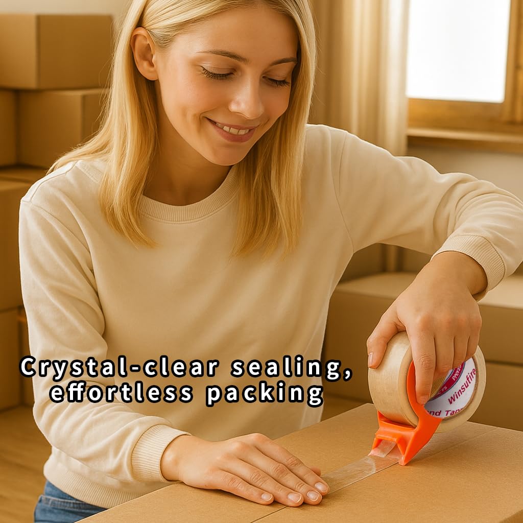 Heavy Duty Packing Tape for Shipping, Scotch Tape,Total 390Y, 1.88 inch x 65 Yards,6 Pack Clear Packing Tape, Scotch Packaging Tape with Dispenser image 5