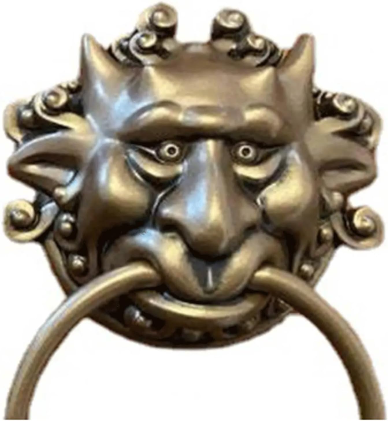 Door Knocker Set of 2 Vintage Vivid Resin Dragon Wall Hanging Door Handle Dog Head Door Knocker Gate Handle Ring for Any Door Home Decor