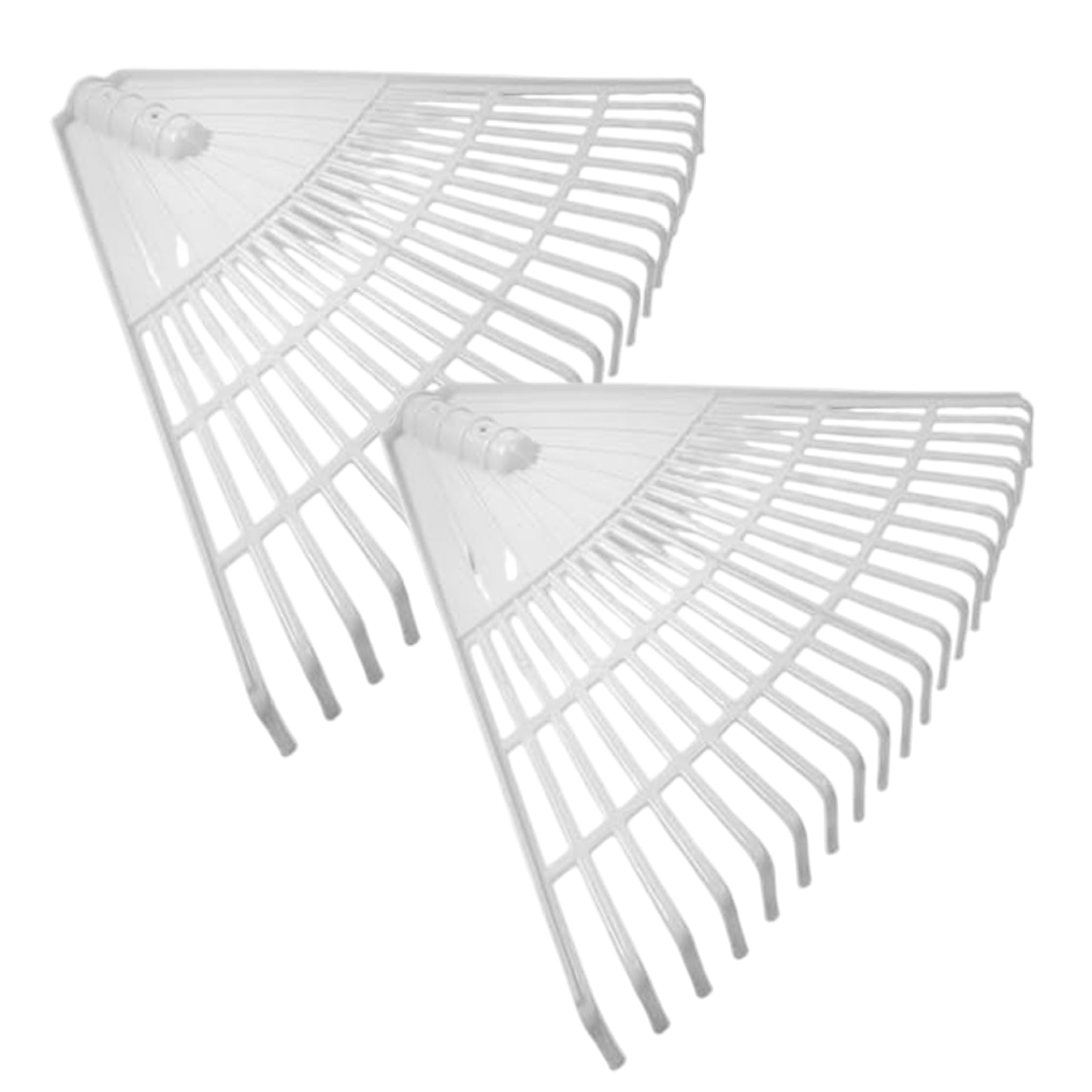 Râteau en plastique : lot de 2 têtes de remplacement à 21 dents blanches
