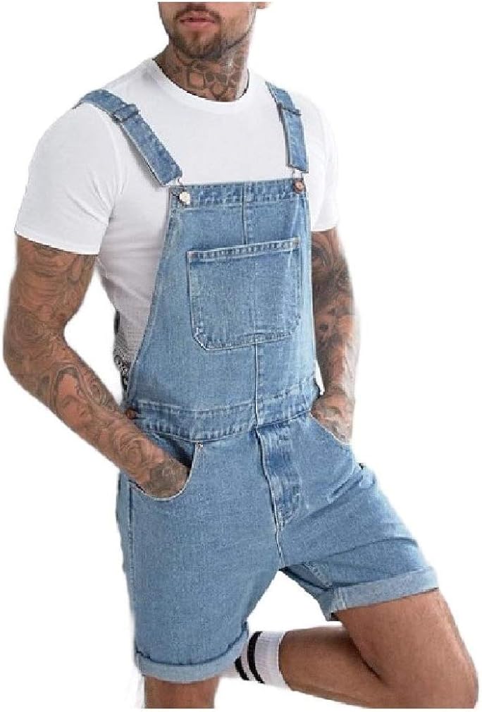 mens denim romper