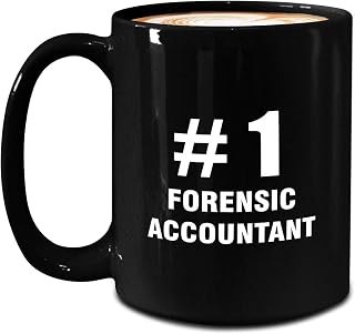 Number 1 Forensic Accountant Mug - Large 15oz Black Coffee Tea Cup - Gifts for Fraud Examiner Accountancy Accounting Department Dept Funny Cute Gag Idea Recognition Award Reward