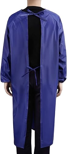 Miniatura 9 de Surblue Delantal impermeable, mangas largas, delantales de 47 pulgadas de talla grande, overol resistente para trabajo de laboratorio, limpieza,