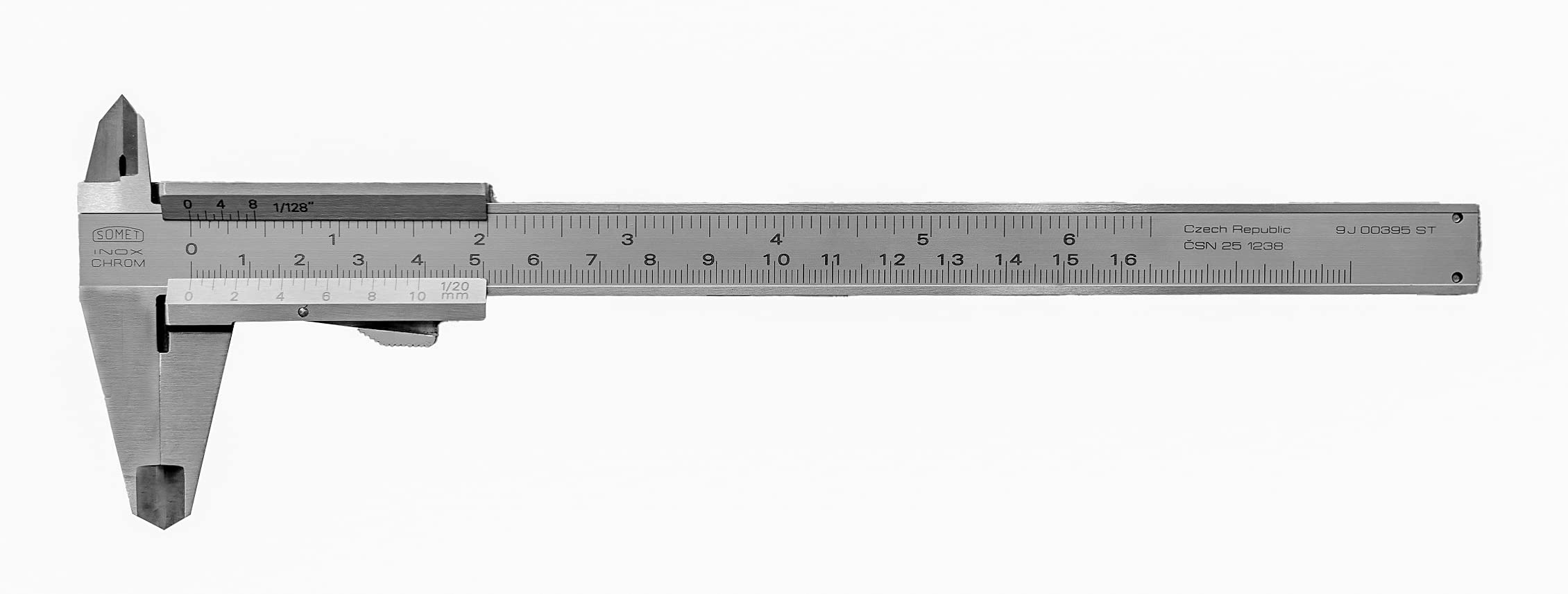 SOMET Analog Messschieber | 160/0,05 mm | Inox Chrome | Nonius-Skala