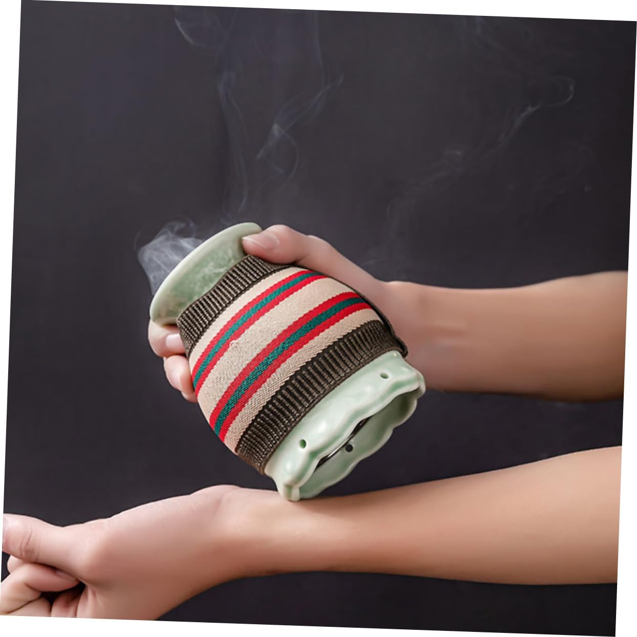 Portable Ceramic Moxibustion Pot Set Professional Physiotherapy Instrument for Neck and Full Body Massage Reusable Fumigation Apparatus for Relaxation
