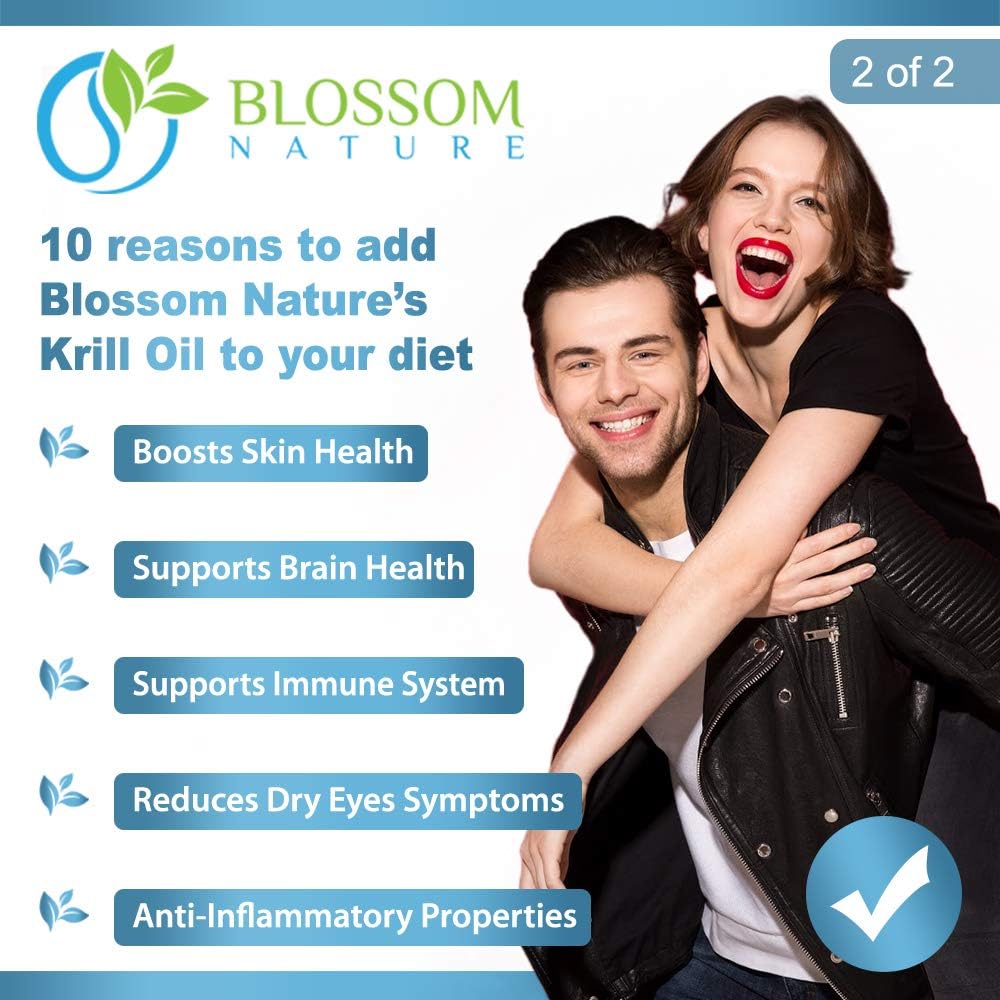 Antarctic Krill Oil Softgels–1600mg per Serving with 2mg Astaxanthin, High Omega‑3 (174mg EPA & 120mg DHA) in Phospholipid Form–Supports Joint, Heart, Skin & Brain Health–60 Lemon-Flavored Softgels