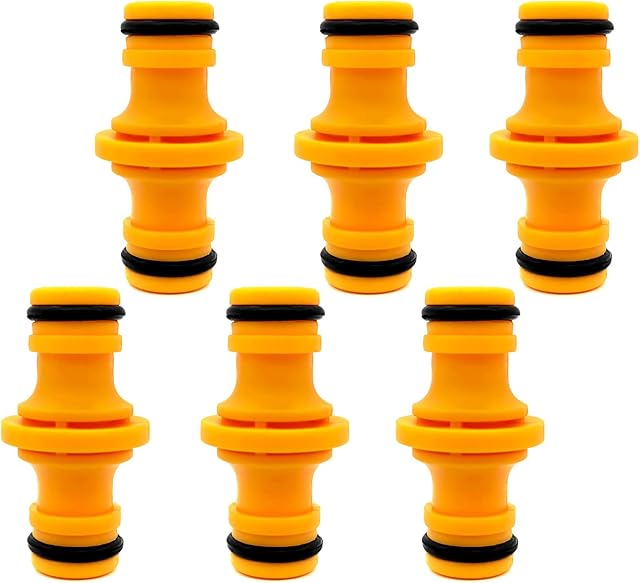 6pcs Double Male Hose Connectors Garden Hose Tap Double Male Hose End Connector Hose Pipe Connectors for Join Garden Hose Pipe Tube and Garden Irrigation System