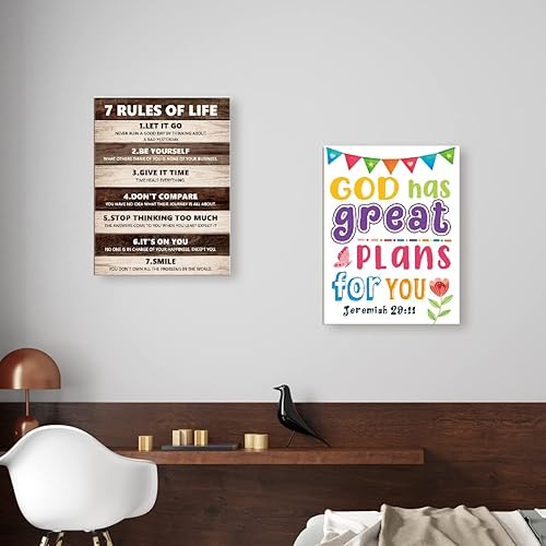 Miniatura 5 de Lienzo con versículo bíblico para niños, Dios tiene grandes planes para ti, pintura en lienzo para decoración de pared para niños, lienzo religioso