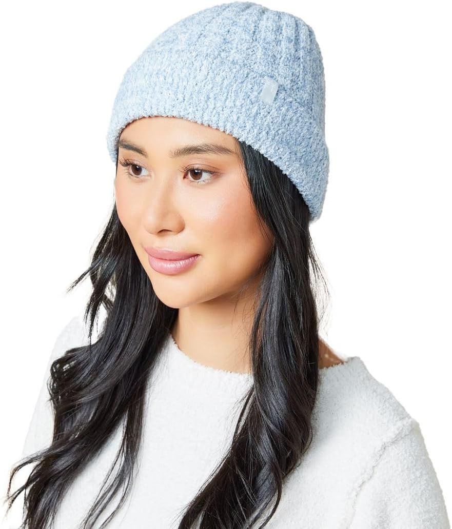 Softies Chunky Rib Marshmallow Beanie for Women Ultra Soft Cuffed Winter Hat with Cozy Stretch Rib Knit