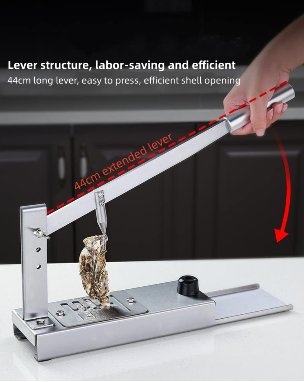 Stainless Steel Vertical Oyster Shucker Adjustable Oyster Clam Opener Machine Heavy Duty Oyster Sheller Practical Tool for Hotel Buffets, Homes Gift