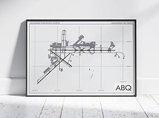 Mimimalist Poster of Albuquerque International Sunport Airport Abq 2 | 11x17 12x18 16x24 24x36 Minimalism Unframed Wall Art | Modern Traveler Print for Gift | Minimal Home Office Decor