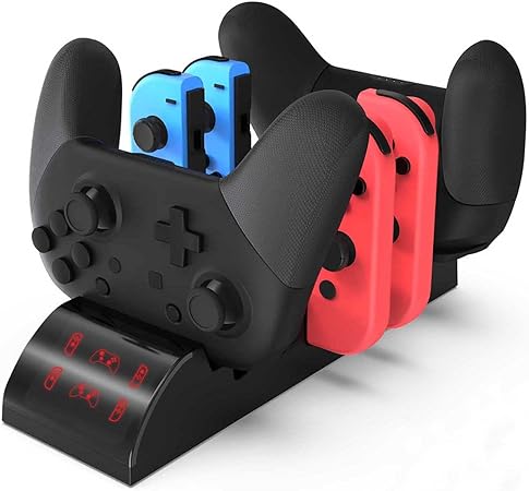 Amazon Joy Con充電スタンドswitch Oledコントローラー充電スタンド Nintendoswitch充電器 充電チャージャー スイッチジョイコンｌ ｒハンドル ポケットモンスターボール Proコントローラーに対応 充電ホルダー コントローラー6台同時充電 収納 保管 充電多機能スタンド