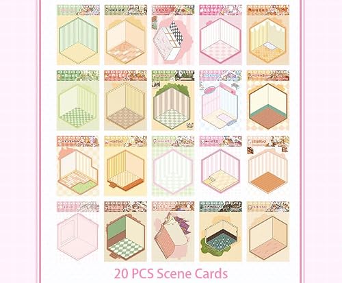 VeeGeeQ 20 Sets DIY 3D Sticker Scene for Kids Girls Boys, Kawaii Cute Mini Scene Sticker, Cartoon Animal Scene Book, Make Your Own House Sticker Book, Therapy for Adults Relief Stress Pass The Time - Image 3