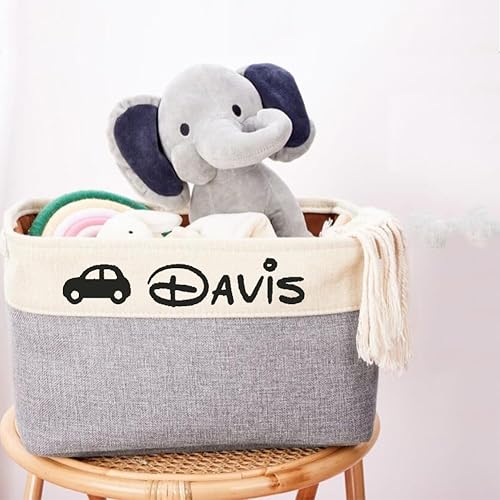 Miniatura 3 de Cesta de almacenamiento de juguetes personalizada para niños con nombre, cajas organizadoras de almacenamiento de juguetes personalizadas para