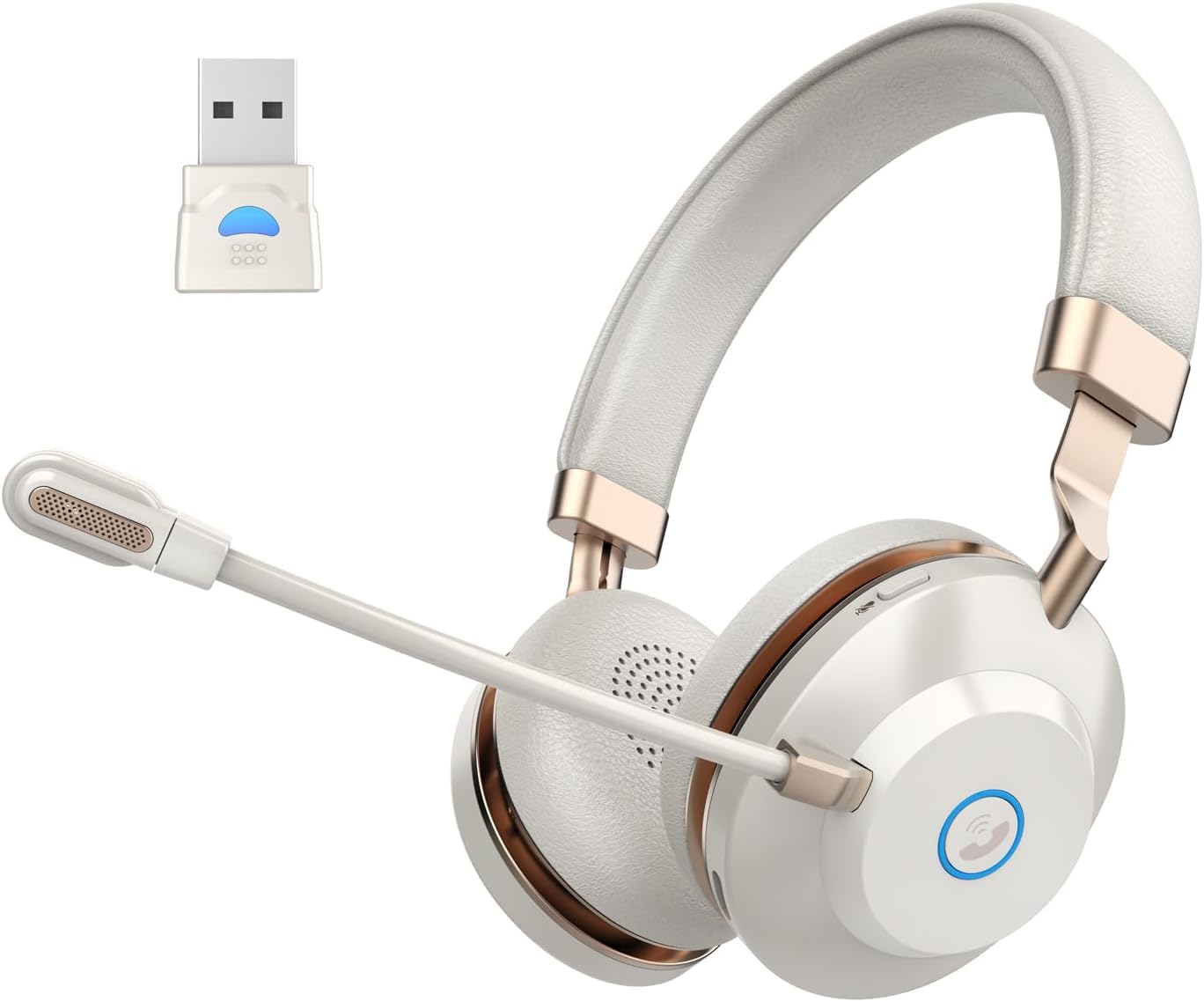 Photo 1 of ** Missing piece
Vonztek Wireless Headset with Mic for Work, Bluetooth Headset with AI Noise Cancelling Mic for Clear Calls, Bluetooth V5.3 Headphones with Mic Mute & USB Dongle for Computer/Phone/Office/Call Center