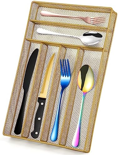 Amazon.com - Kitware Silverware drawer organizer, Gold Kitchen Utensil ...