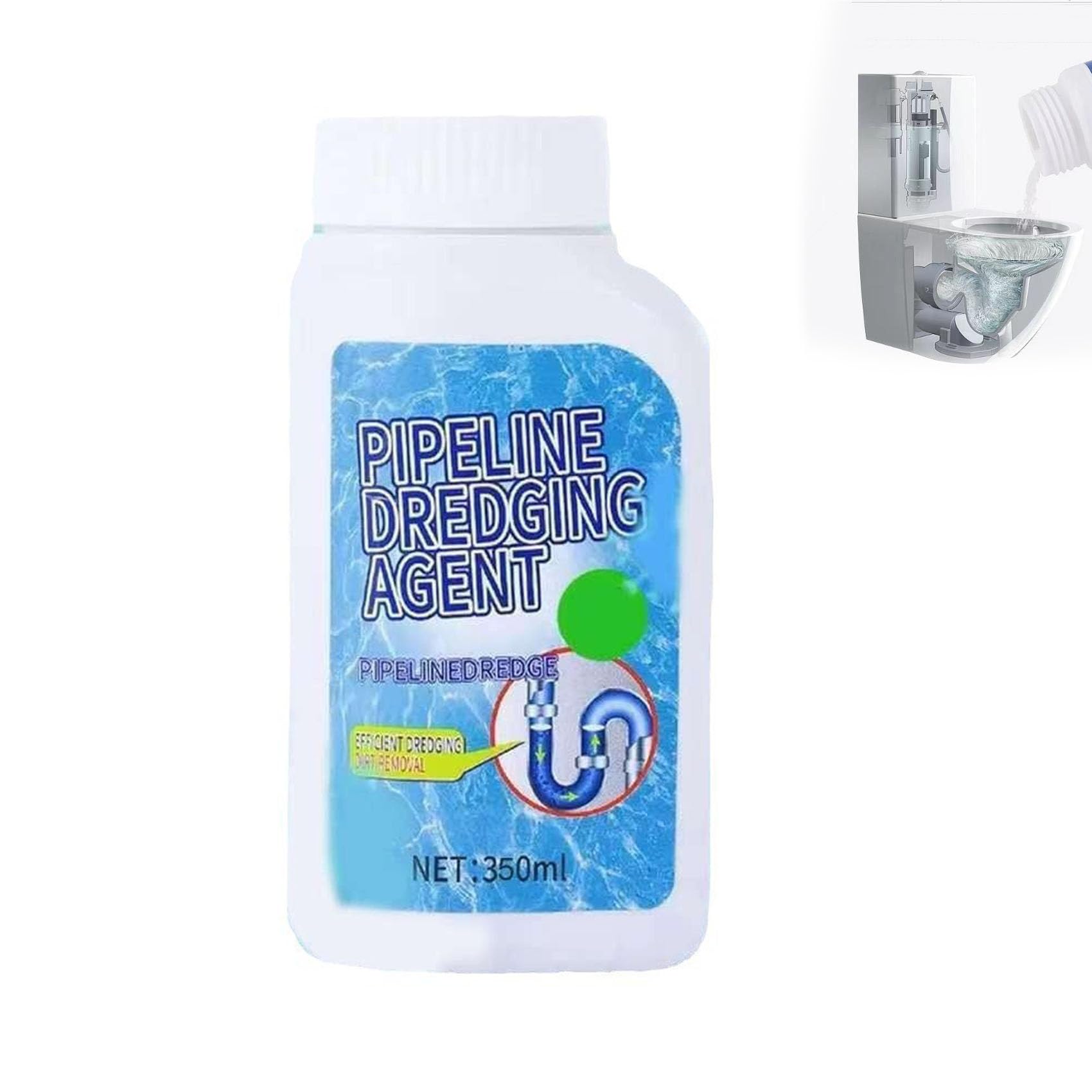 Pipeline Dredging Agent Powder, Drain Clog Remover, Toilet Unblocker, Drain Cleaner, Powerful Quick Cleaning Sink Drain, Powerful Sink Cleaner Powder for Kitchen Toilet Quick (1pcs)