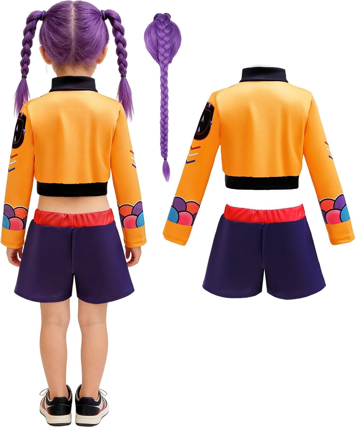 Yellow Clothing, Blue Clothing, Complete Set of Tops, Pants,Wig, Accessories, Theme Party Outfit