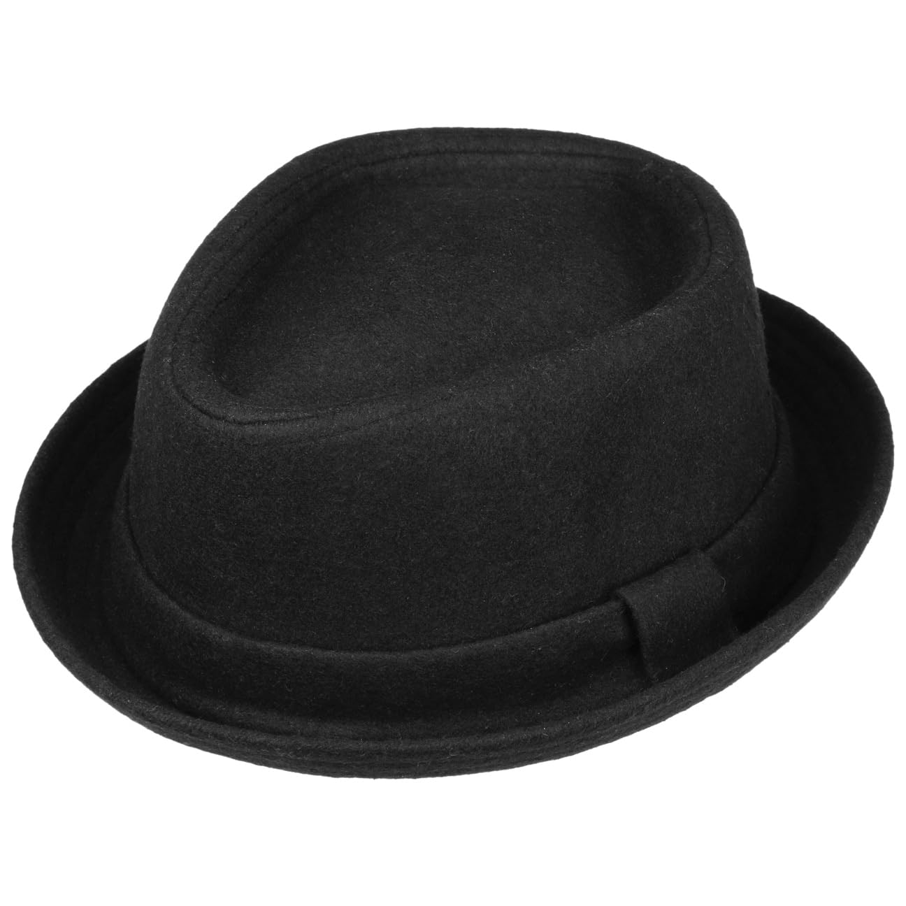 Lipodo Diamond Crown Herringbone Wollhut Pork Pie Fedora mit Innenfutter Stoffhut Damen Herren Sommer Winter