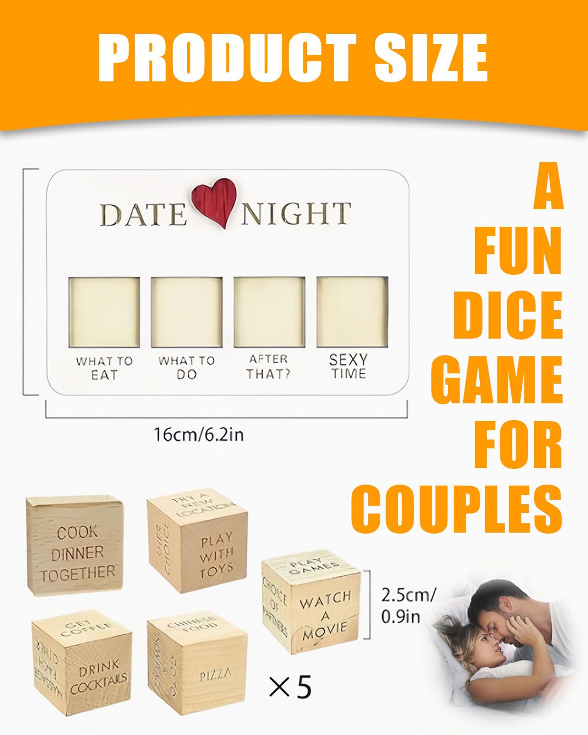 4 PCS Dadi per Appuntamenti notturni per Coppie, Dadi per Appuntamenti notturni di San Valentino, Idee Divertenti per Appuntamenti notturni, Set di Giochi per Coppie, Divertente Regalo di San