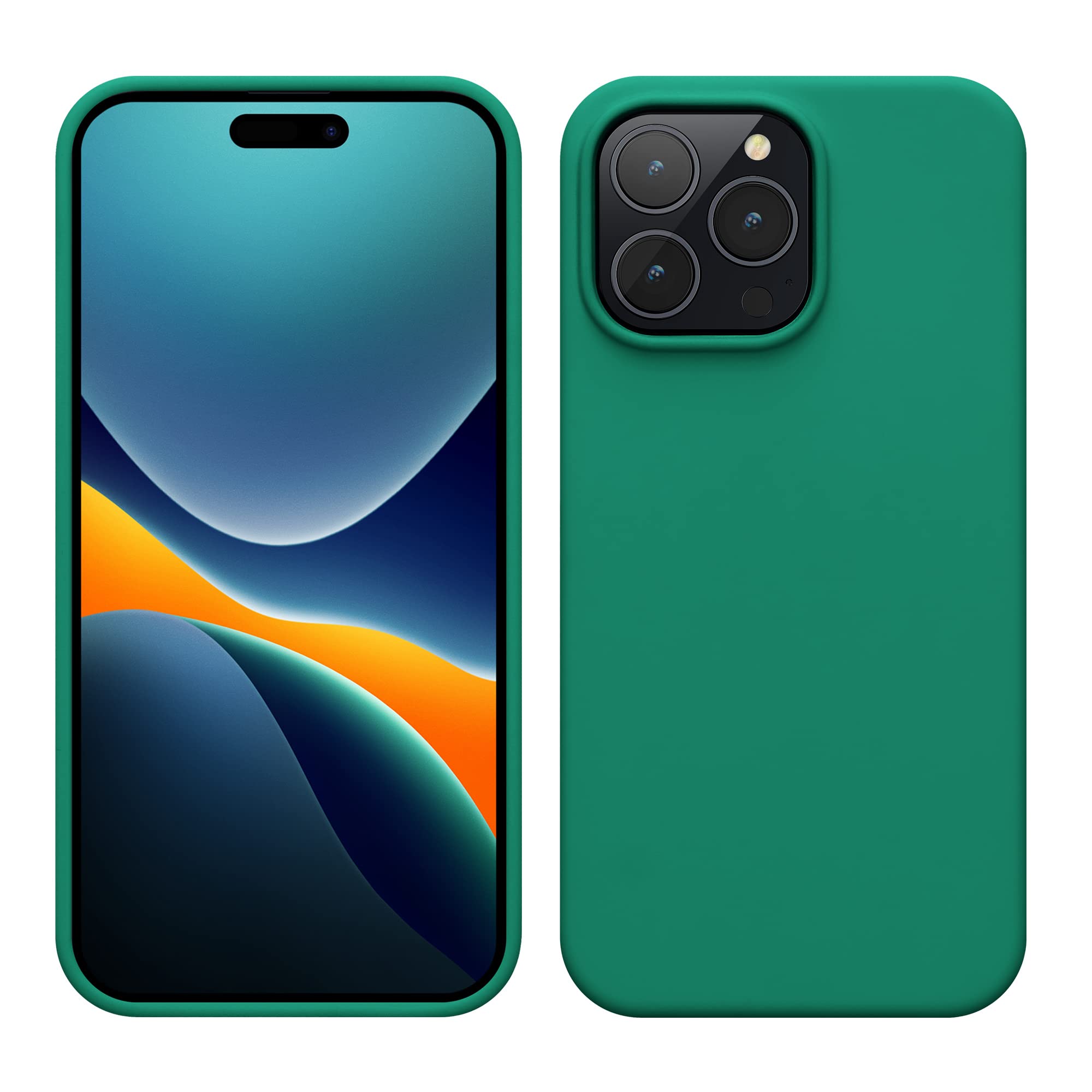 kwmobile Case for iPhone 14 Pro Max Case - Slim Soft TPU Silicone Cover - Works with Wireless Charging - Emerald Green
