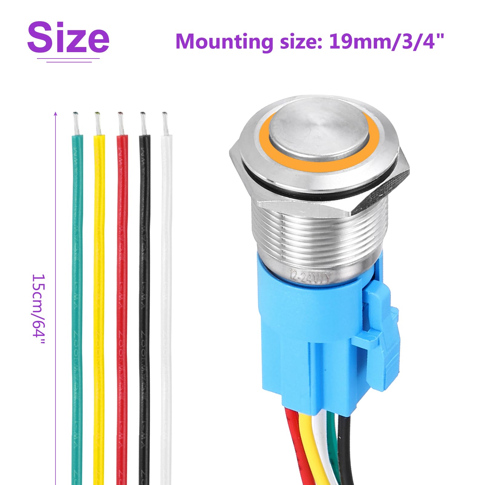 DMiotech 19mm / 3/4" Push Button Switch - Image 4