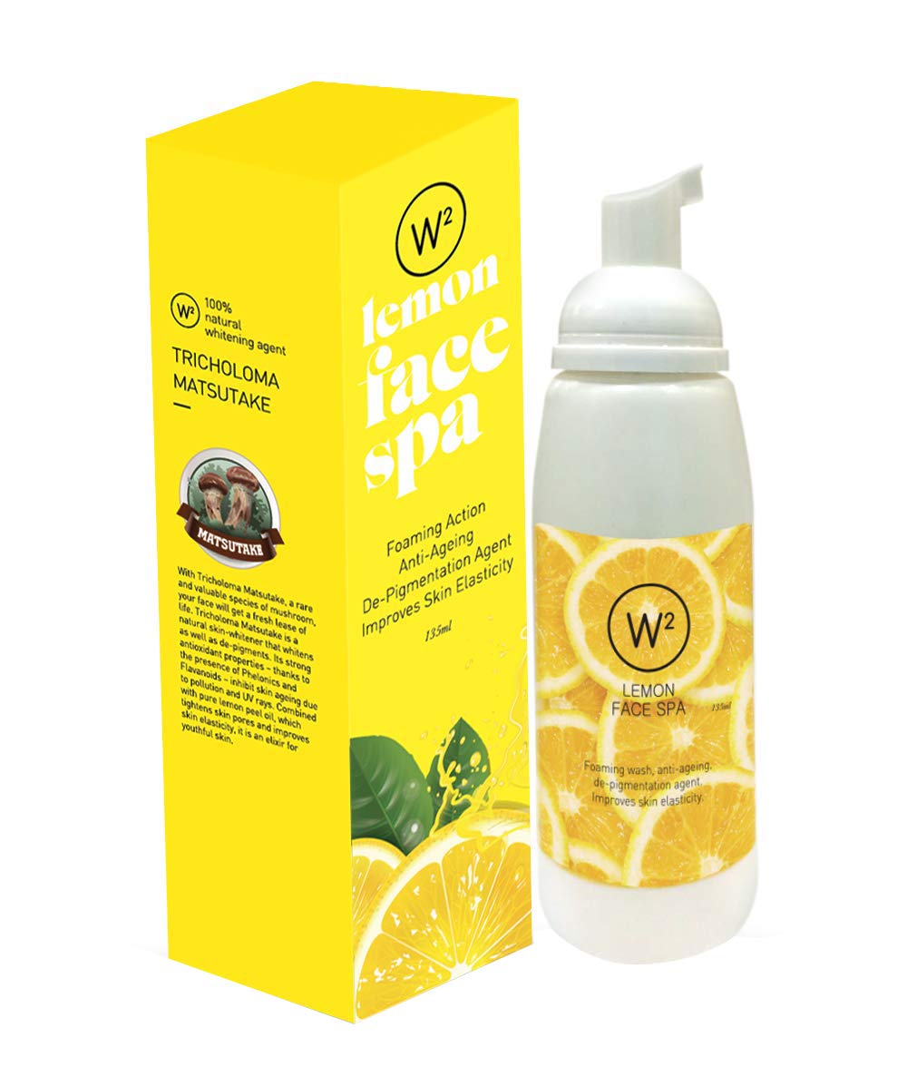 W2 Face Spa Lemon Foaming Cleanser | Deep Cleansing Face Wash | Removes Dirt, Oil & Impurities | Refreshing Lemon Extracts | 135ml